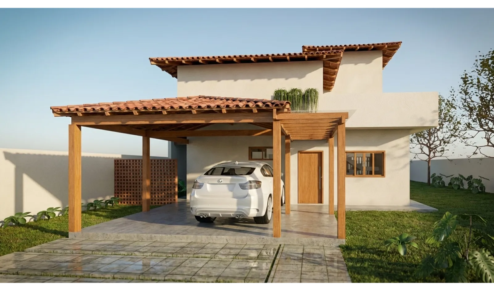 Render de casa no lote Gon Prime
